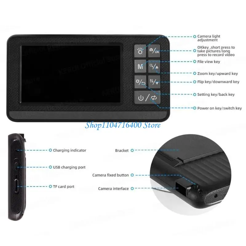 

y1gd Car Engine Industrial Endoscope 1080P Sewer Pipe Drain Inspection Camera 2600mAh