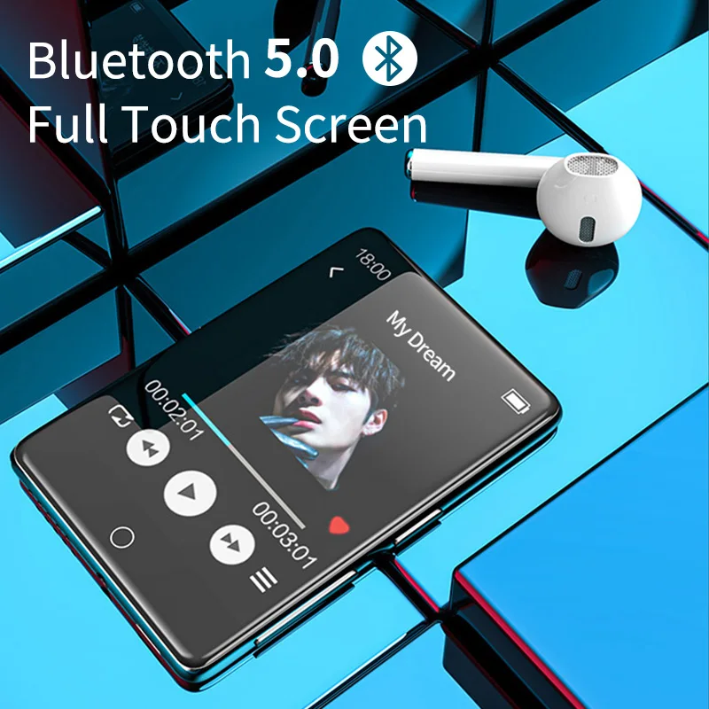 Original Ruizu Metal Bluetooth 5.0 MP3 Player 2.8 Inch Screen Built-In Speaker Touch Screen With E-Book Recording Radio Video FM