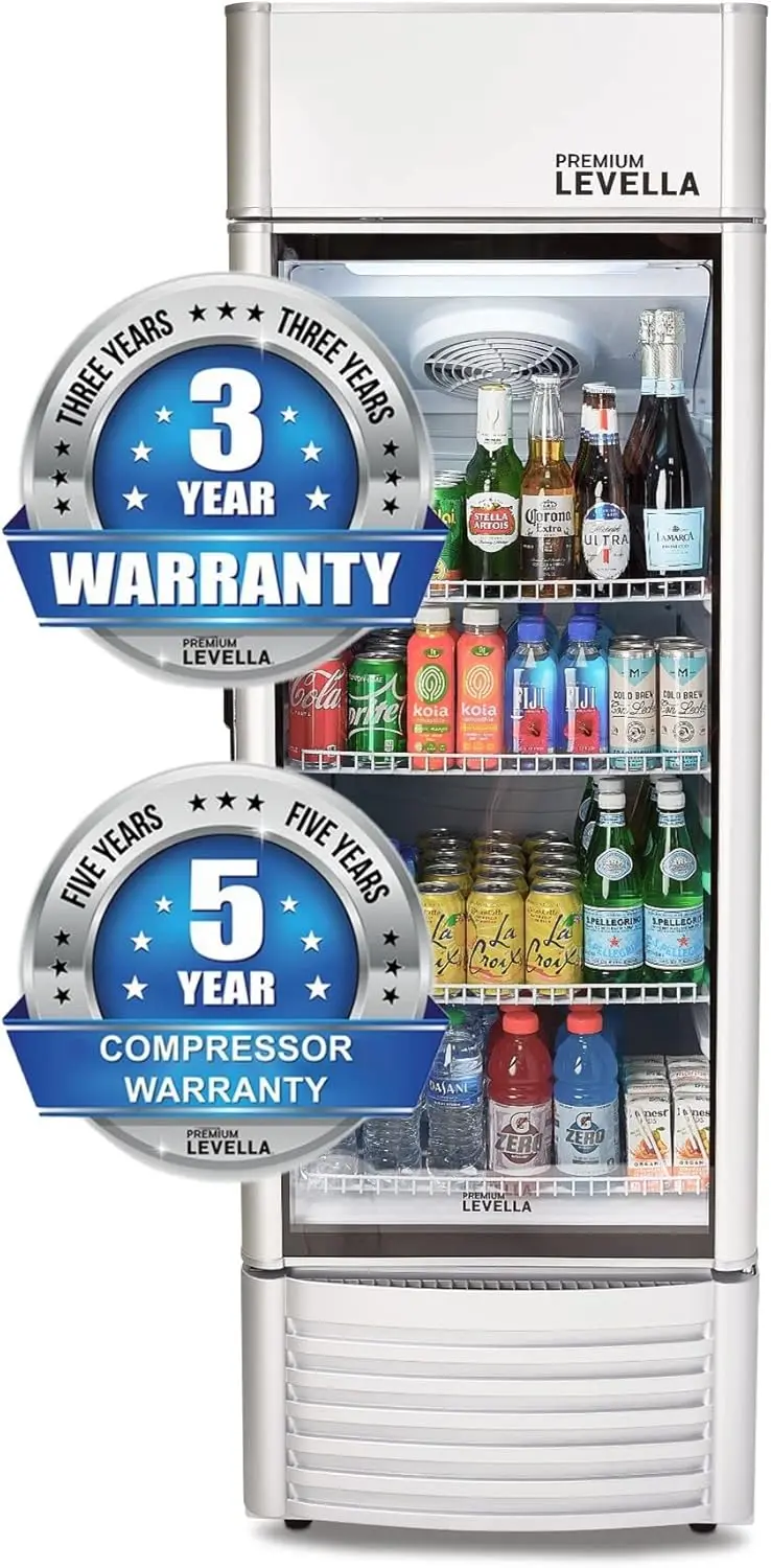 PRF90DX Glass Door Display Refrigerator 9.0 cu ft Commercial Beverage Cooler Merchandiser With Customizable Light