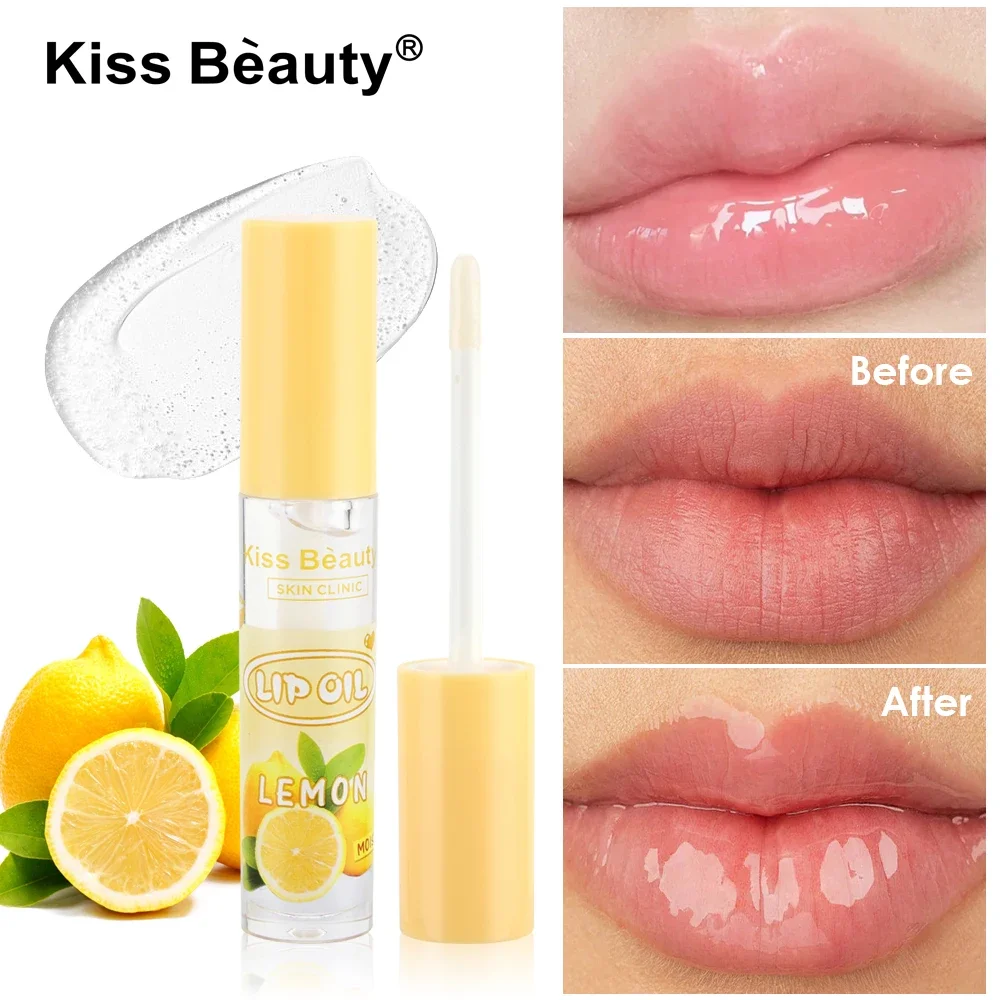 LEMON Mirror Water Lip Gloss - Waterproof Nude Brown Clear Tint Glass Lip Oil Liquid Lipstick for Makeup Enthusiasts