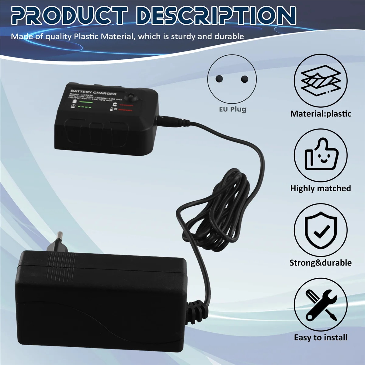 

A67I для Black and Decker, 36 В/40 В, литий-ионное зарядное устройство LBXR36 LBXR2036 LBX2040, беспроводной электроинструмент, вилка европейского стандарта