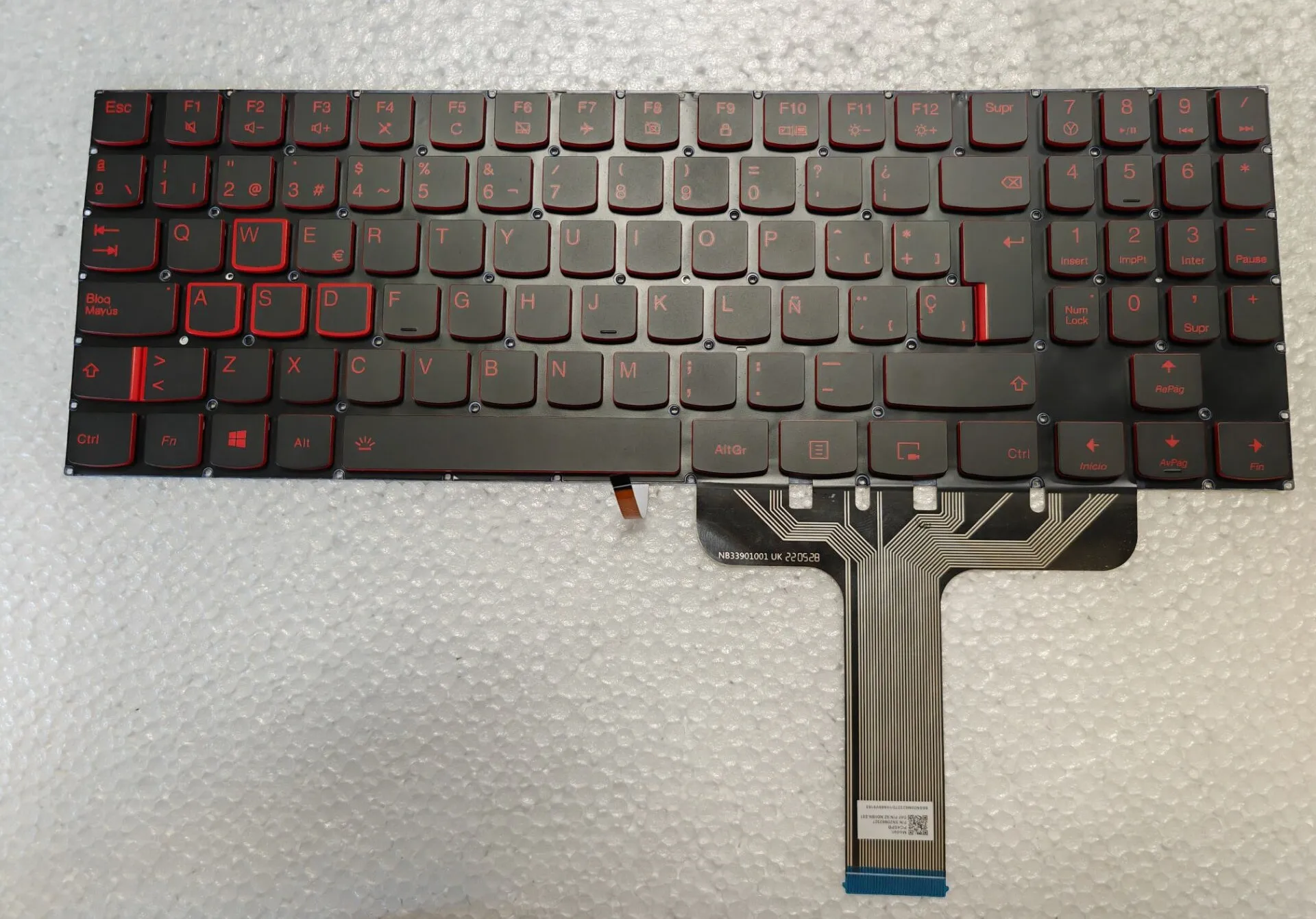 Klawiatura hiszpańska dla Lenovo Legion Y520 Y520-15IKB R720 R720-15IKB czerwone podświetlenie SP