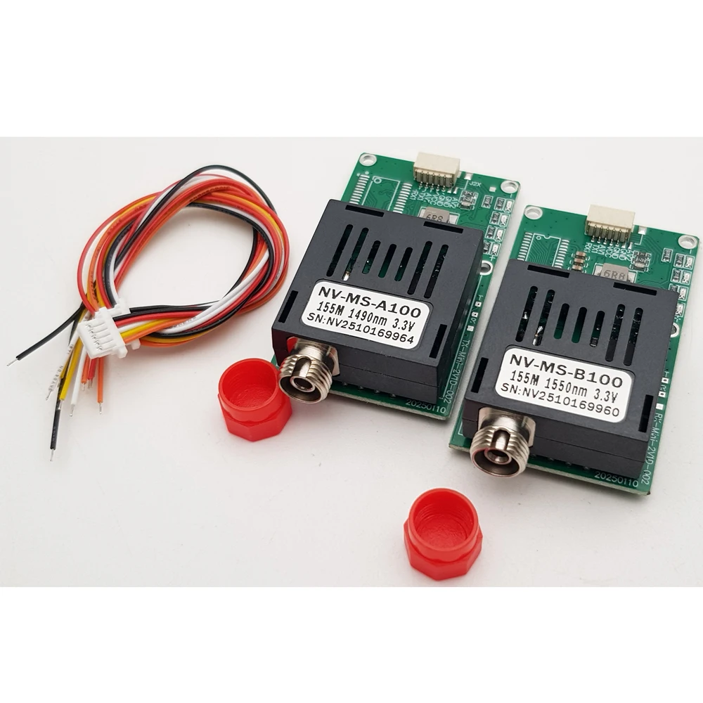 1Ch TTL Anolog Video Fiber Optical Transceiver Moduler For FPV Drone FC SM 1310/1550nm 20KM RX/TX/AV/VCC/GND Interface
