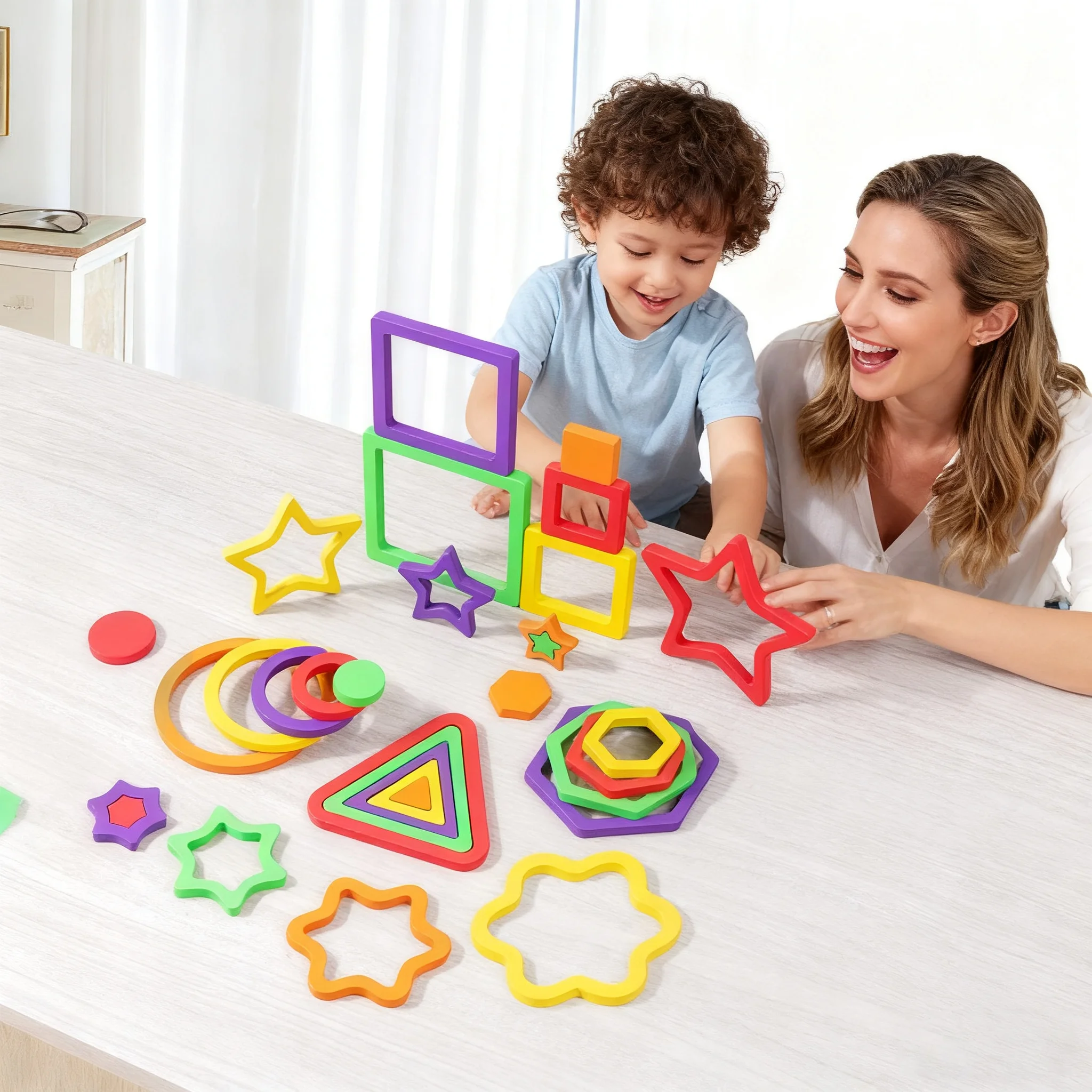 

Wooden Shape Sorting Puzzles, Children's Toys, Toddler Toys, Preschool Education Aids, Autism Developmental Toys,Christmas Gifts
