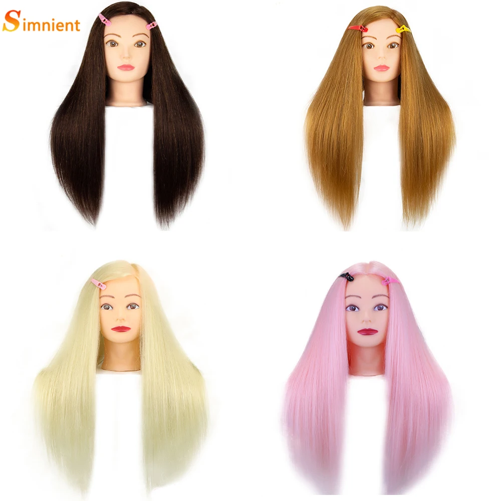 

85%Real Hair Doll Head For Hairstyle Professional Training Head Kit Mannequin Head Styling To Practice Hot Curl Iron Straighten