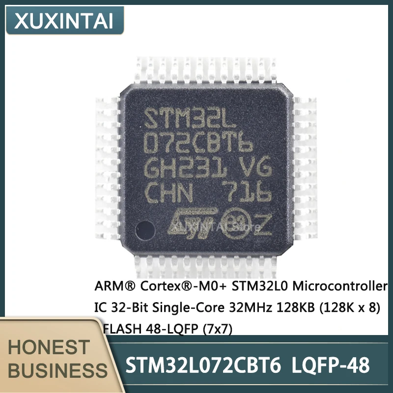 5Pcs/Lot  New Original  STM32L072CBT6 STM32L072  Microcontroller IC 32-Bit Single-Core 32MHz 128KB (128K x 8) FLASH 48-LQFP