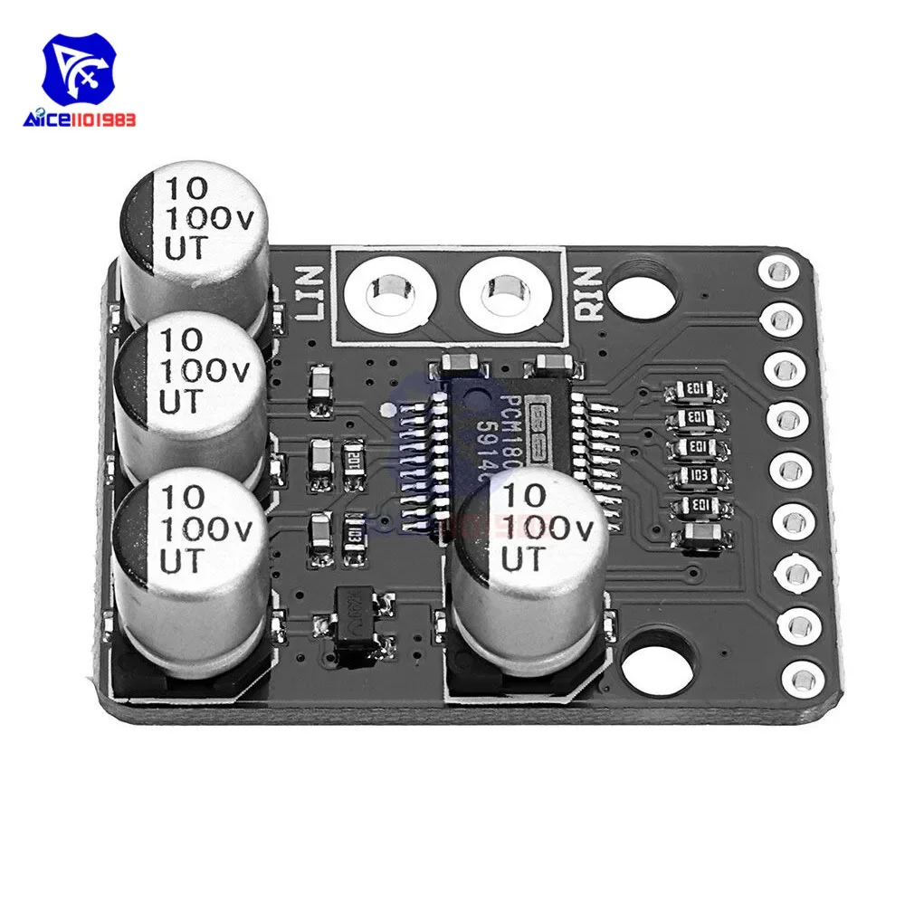 diymore PCM1802 SNR Stereo ADC Sensor Module 24Bit Delta-Sigma Stereo A/D Converter PCM AV Amplifier Player Receiver Board