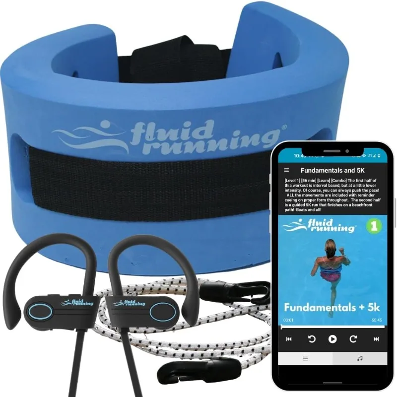 Sistema | Agua profunda: 4 entrenamientos de audio gratis con su cinturón de flotación y auriculares impermeables. Basado en aplicaciones,
