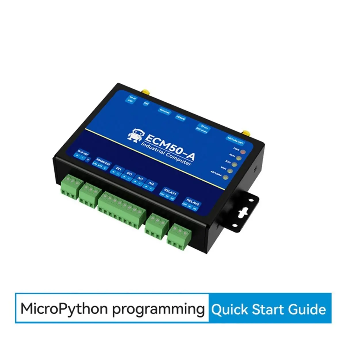 A86G - Industrial Control Computer Programmable Industrial Computer Python ECM50 2D1 2AI 2DO IO Modbus Gateway A