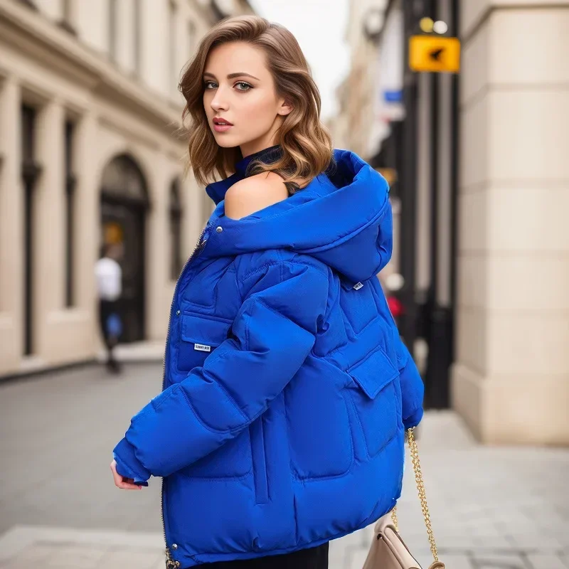 

Women's Winter Jacket Female Short Cotton Jacket Women Pure Color Thicken Warm Coats Women's Jacket Women's Clothing 2025 New