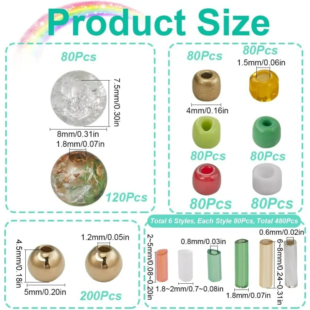 1박스 1360개 크리스마스 비즈 키트 크리스마스 비즈 크리스마스 장식용 비즈 유리 비즈 씨드 비즈 벌크 스페이서 루즈 비즈 쥬얼리용