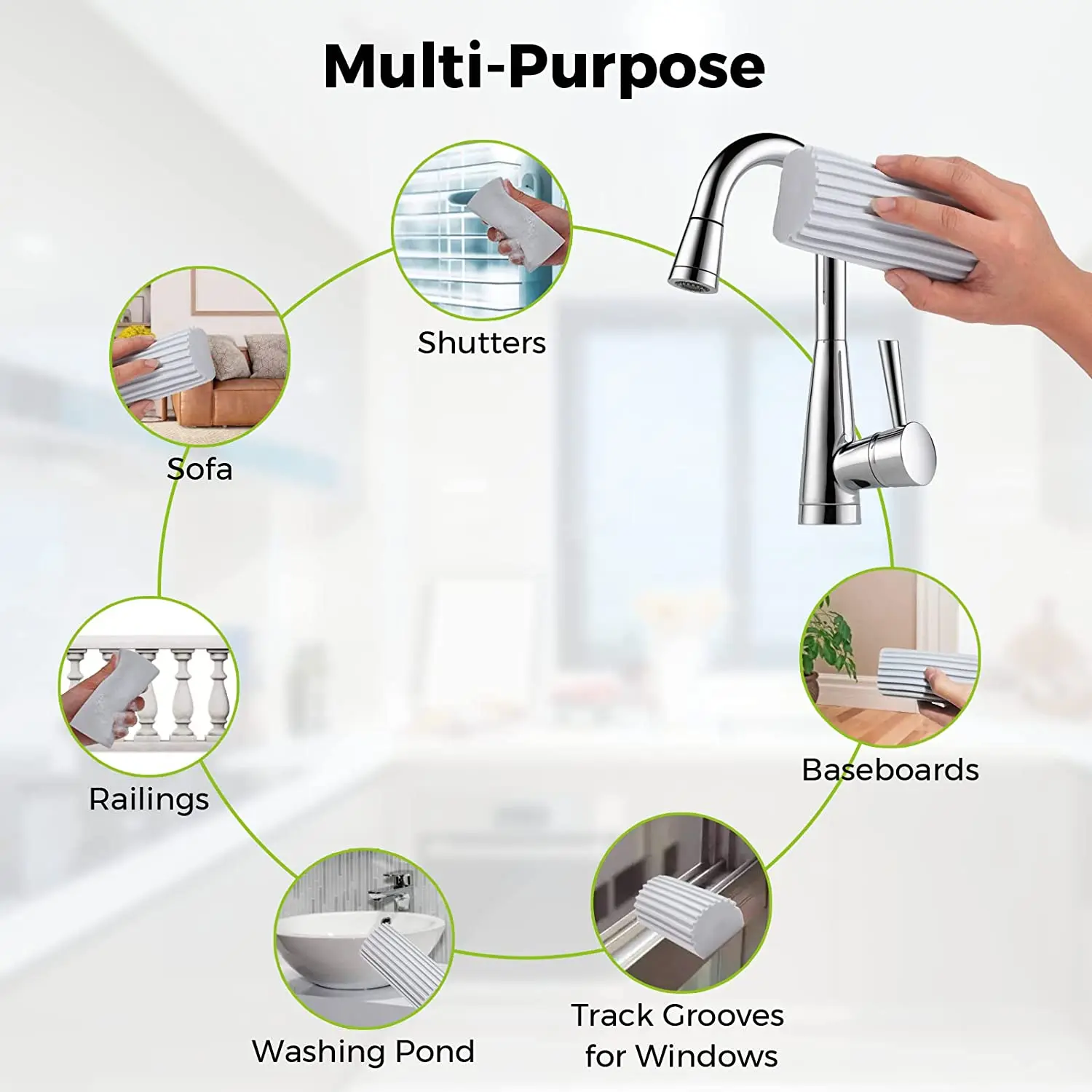 1-20pcs High Absorbency Sponge Scrubber for Pots Pans Car Exterior Stain Removal Cleaning Pad Multi Purpose Durable