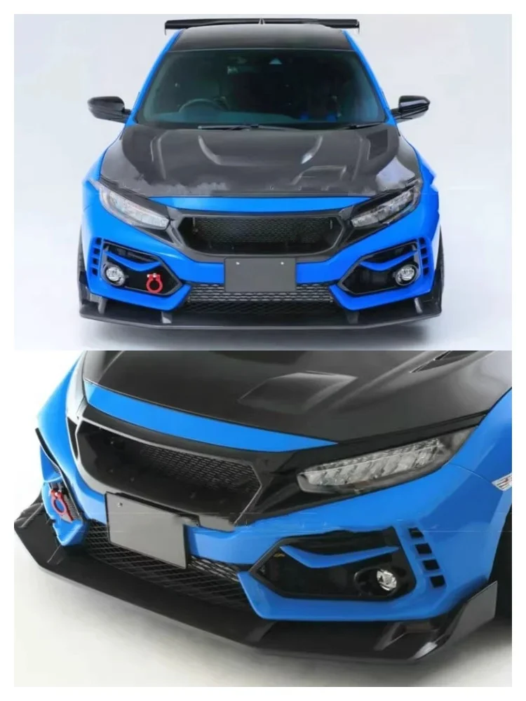 Carbon Fiber Body kit for Honda civic FK8 TypeR Modified Engine hood Radiator grille Air knife Front lip - view 6
