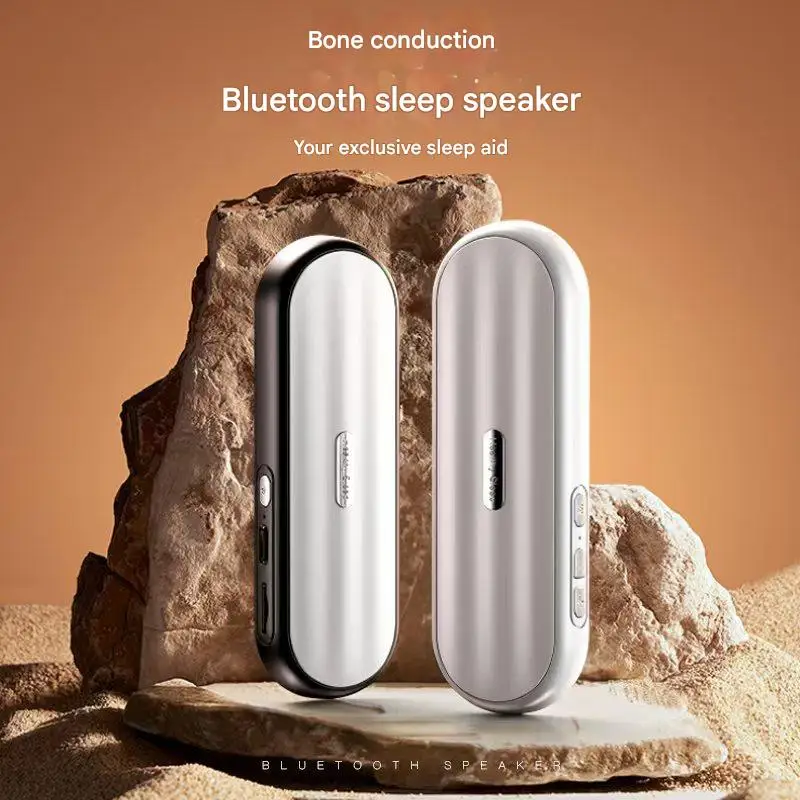 

Bluetooth Speaker Music Box White Noise, Under Pillow Bone Conduction Sleep Aid Support TF Card Timed Shutdown White/Black