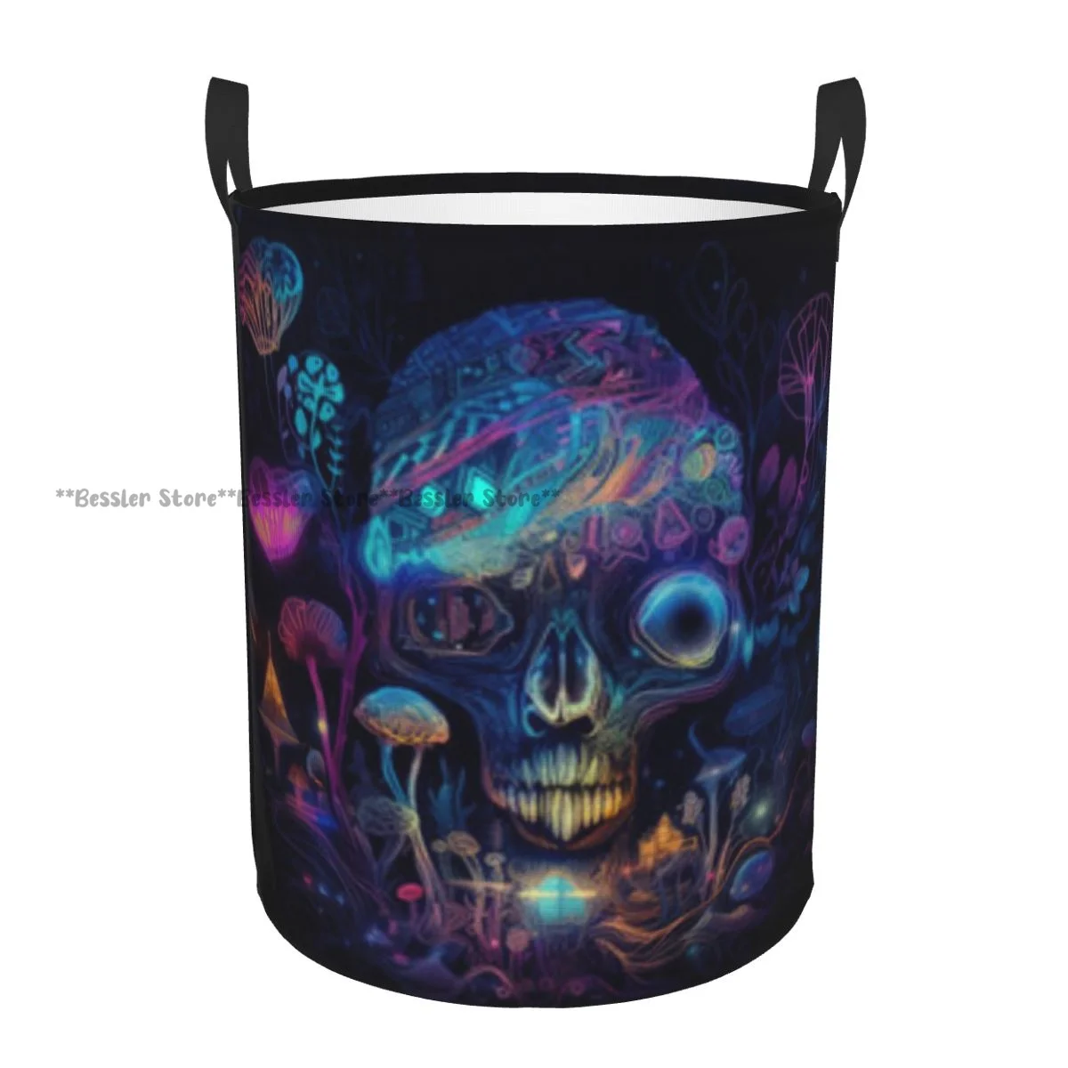 

Foldable Laundry Basket for Dirty Clothes Colorful Skulls Storage Hamper