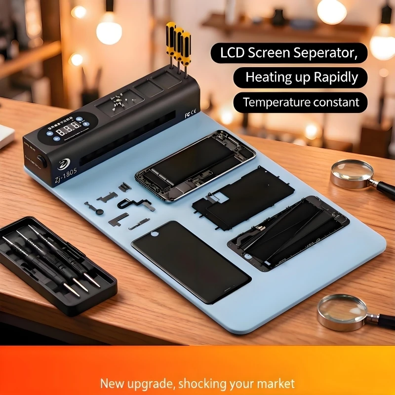 ZJ-1805 LCD Screen Separator Machine with Microcomputer Thermostat Heating Plate All-in-One Repair Kit for iPhone Samsung iPad