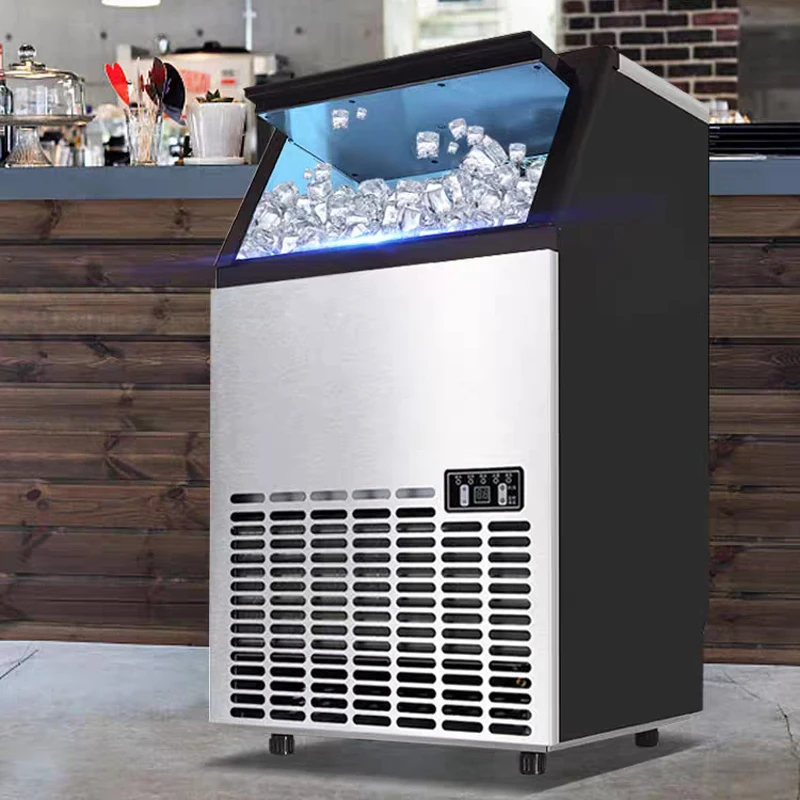 Stainless Steel Ice Maker 50KG Commercial Ice Cube Machine Portable Ice Making Machine