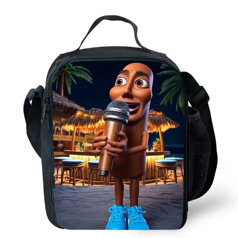 Lunch bags for Child,Cartoon Brain Rot School Picnic Bags for Girls Boys,Large Kids Insulation Cooler Bags