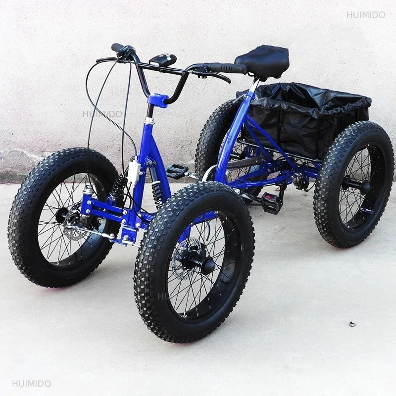 Original Four-wheel Bicycle for Adults, 1000W, 750W, 500W, Cargo Bicycle Fat Tire, Snow Tire, Suitable for Cargo and Snow Riding