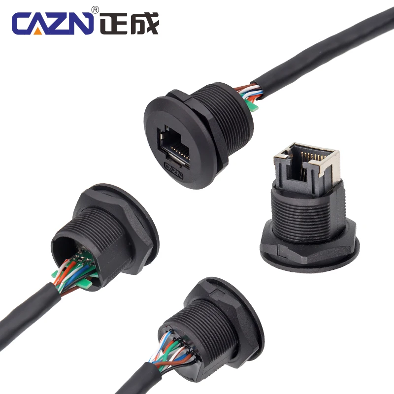 EP RJ45 Panel Type Female To Male Front Mounted Socket With 0.3M 0.5M 1M Wire