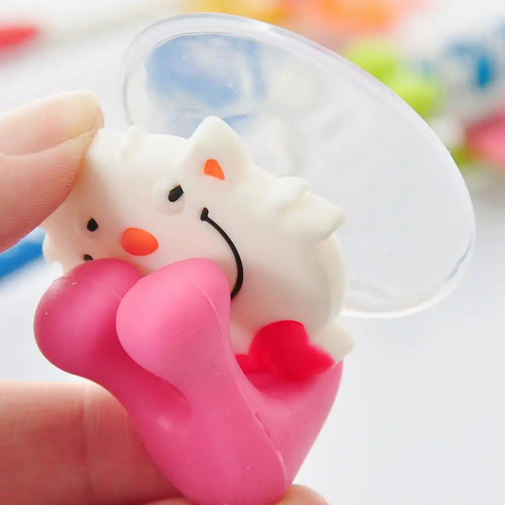 Creative Wall Mounted Tooth Brush Storage Rack Cute Animal Shape Suction Cup Toothbrush Holder Bathroom Accessories Kids Gift
