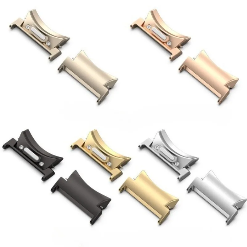 삼성 갤럭시 워치 스트랩 커넥터 단추 어댑터, 20mm 스트랩, 스테인리스 스틸 밴드, 4, 5, 6, 7 용, 1 쌍