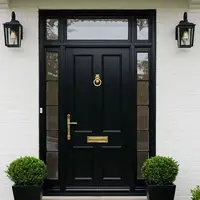 Best Selling High End Aluminum Alloy Entrance Door Anodized Finish Modern Hinged Doors Anti Theft Design Residential Doors