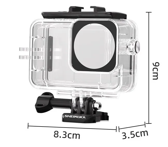 Compatible with DJI Action 6 Waterproof Housing 45m Diving Case with Cold Shoe Mount Supports Vertical Shooting