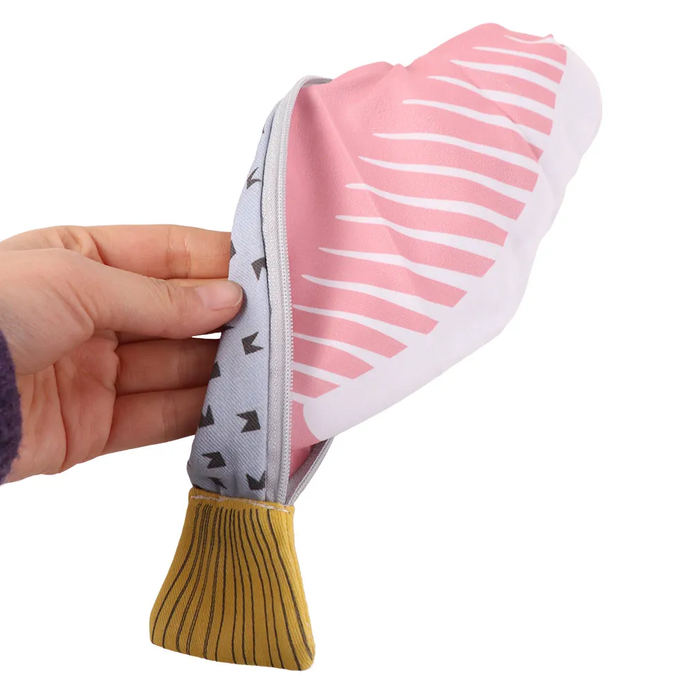 Versatile Creative Fish Pencil Bag Grouper Shape Simulated Pencil Case Cute Funny Stationery Storage Bag Birthday Gift