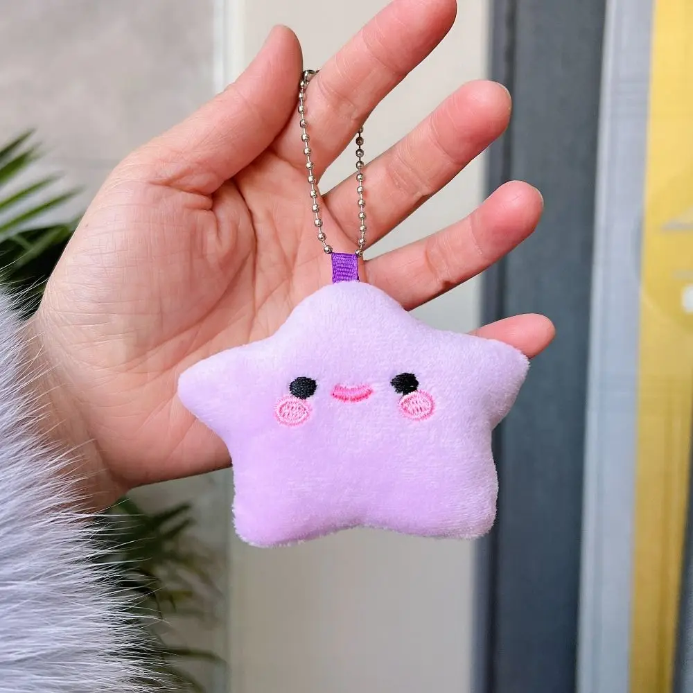 Smile Stars Smile Star Key Ring Pom Pom Starfish Pentagram Smile Stars Plush Keyring Soft Fluffy Smile Stars Backpack Pendant