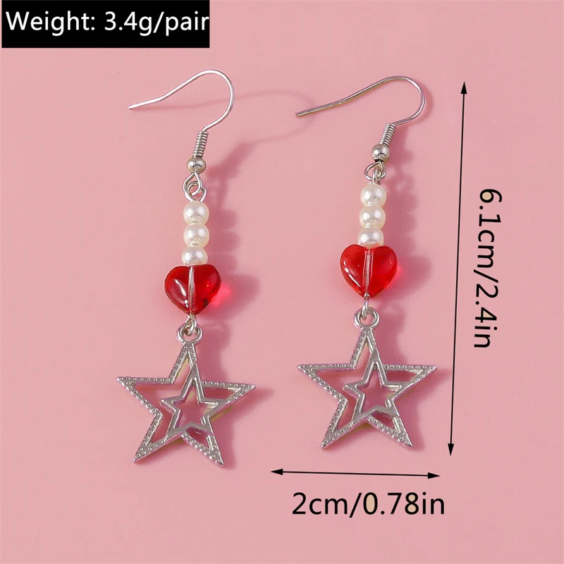 Aihua Koreanische Rote Quasten-Kristallherz-Ohrringe für Frauen Romantische Geschenke für Freundinnen Braut Hochzeit Party Schmuck – Detail 14