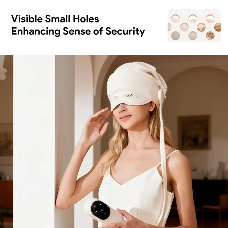 2025 Electric Head Massager Helmet Air Pressure Heating 3 Gears Battery Powered White KT-HD-01 - view 3