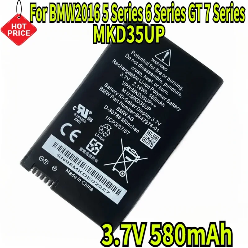3.7V 580mAh  New MKD35UP Battery for BMW2016 5 Series 6 Series GT 7 Series X3 X5 X6 MKD35UP LCD Remote Control Key