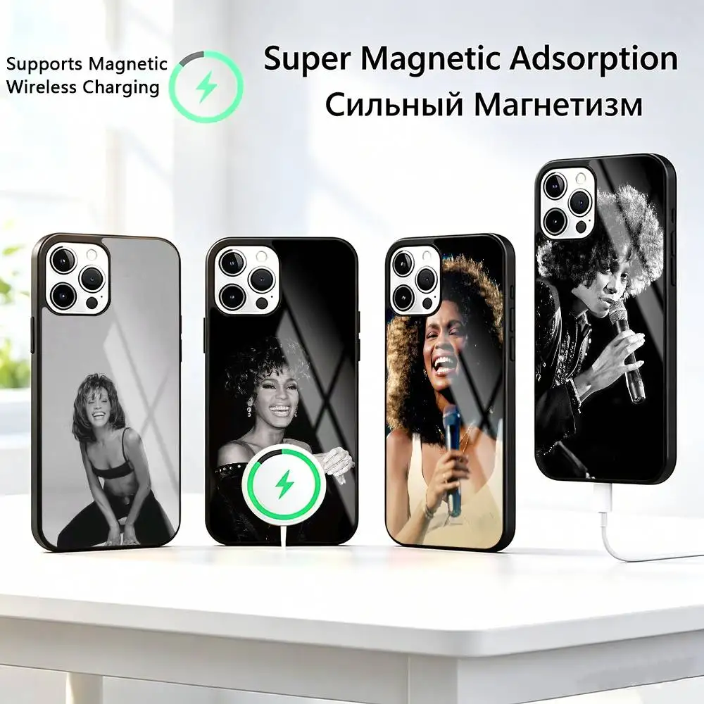 Whitney-y Singer Houston Phone Case For iPhone17,16,15,14,13,12,11 Plus,Pro Compatible with magnetic wireless charging