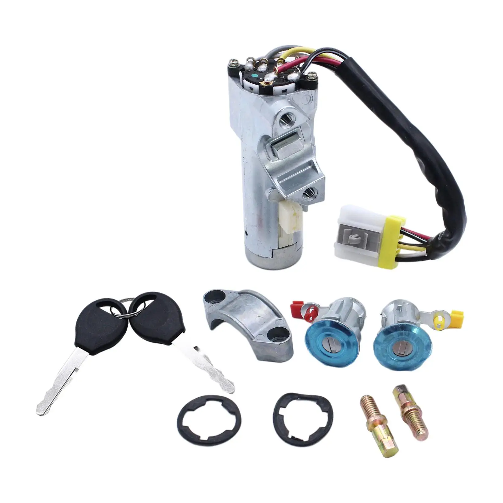 Ignition Lock and Cylinder Barrel Switch with Anti Theft Screws Metal Car Parts for D22 1997 2006