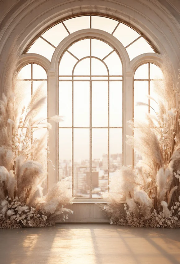 Mehofond Photography Background Boho Window Pampas Grass Adult Birthday Wedding Maternity Portrait Decor Backdrop Photo Studio