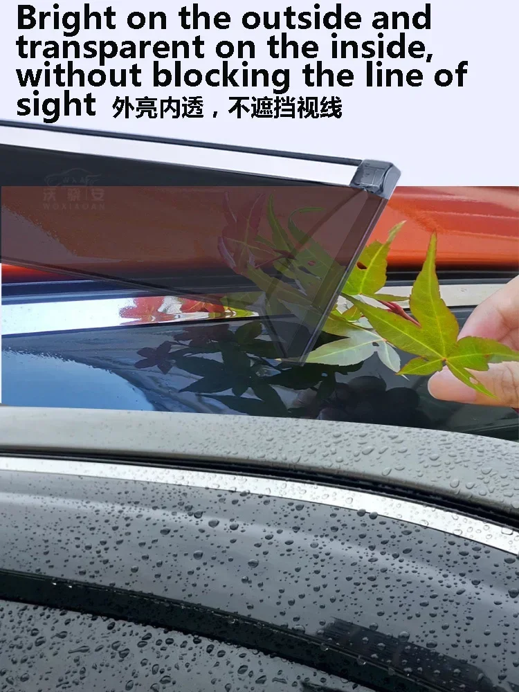 For AIWAYS U5 Window Rain Shield AIWAYS U5【 Stainless steel bright strip 】Side Window Sunshade Rain Shield