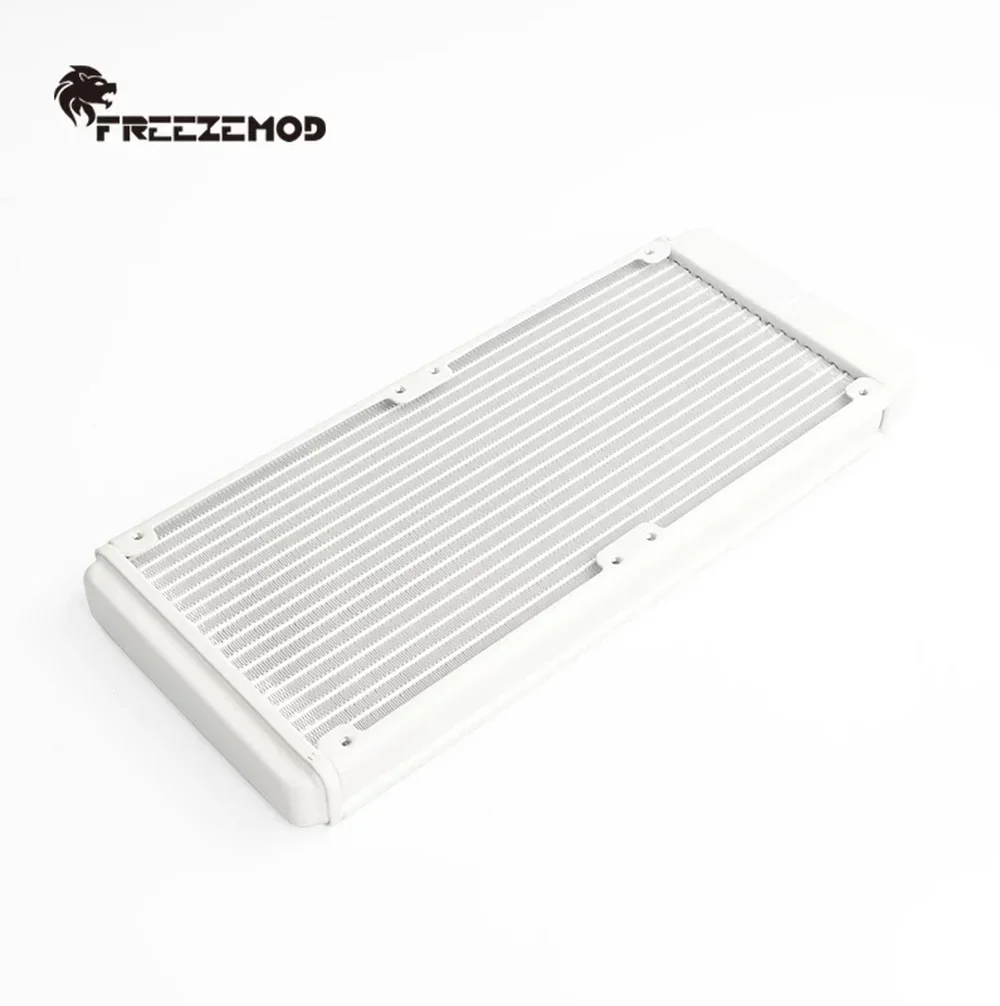 FREEZEMOD-radiador de 240mm, disipador térmico de aluminio blanco, rosca de refrigeración por agua G1/4, Enfriador de líquido, 17 aletas de cresta de onda, ROHS SR-LPZJ240