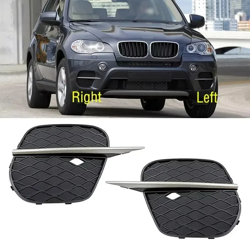 Poer For  2011 2012 2013 for BMW X5 E70 Car Front Bumper Fog Lamp Light Grille Cover Frame Trim Cap Hood Bezel Lid