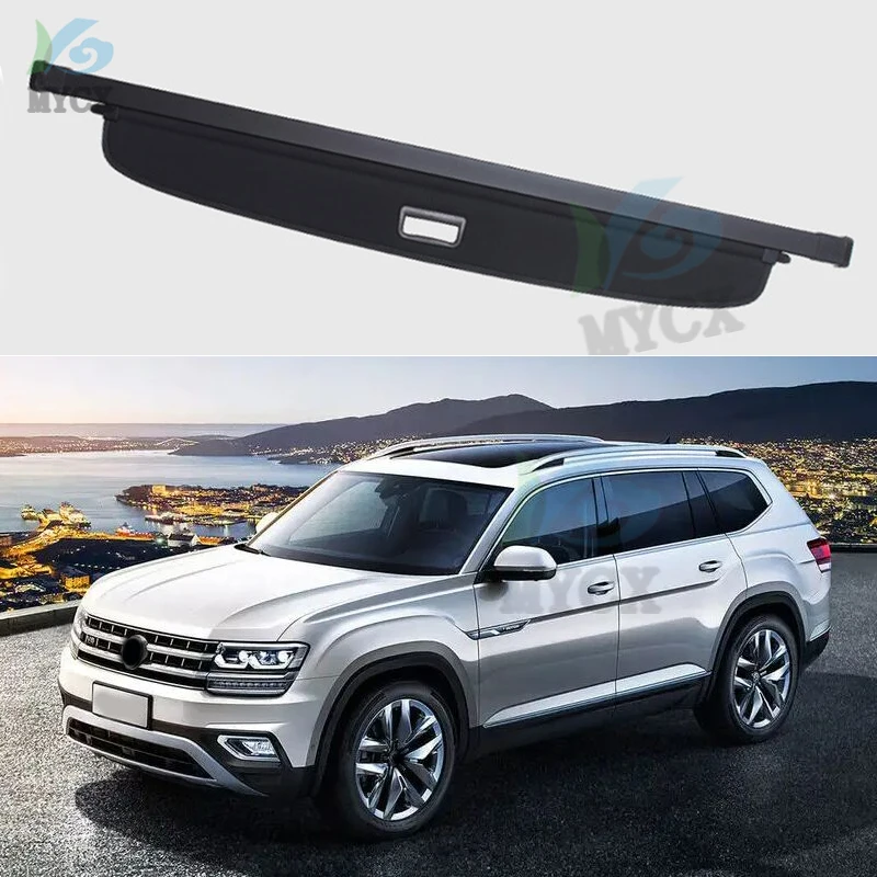 

Car Interior Rear Trunk Cargo Luggage Cover Security Shade Shield Curtain Retractable Cargo Cover For Volkswagen Teramont 17-19