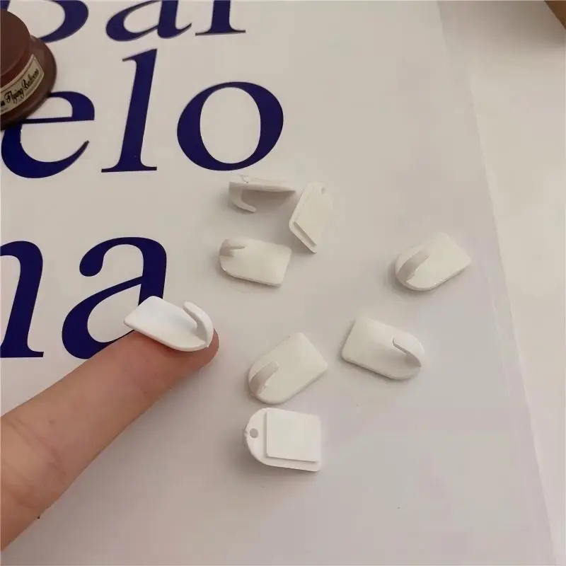 9Pcs Mini Matte Transparent Self Adhesive Wall Hooks No Drill Sticky Hangers for Home Decor Small Items Hanging Use