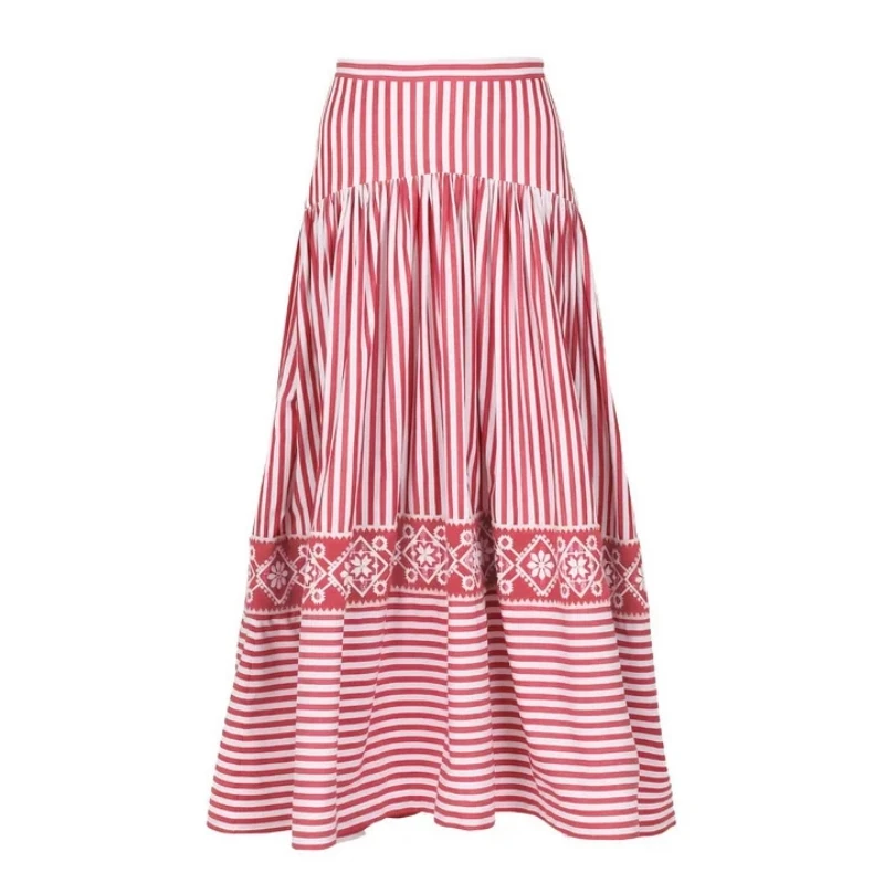 2025 Retro One Piece Swimsuit Women Bow Tie Swimwear with Skirt Sexy Bathing Suit Striped Monokini Beach Bodysuit Beach Wear