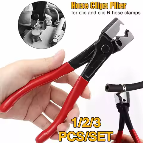 1/2/3Pcs/Set Car Hose Oil Hose Crimping Plier Metal Collar Hose Clip Clamp Pliers Vise R Type Car Repair Tool Red