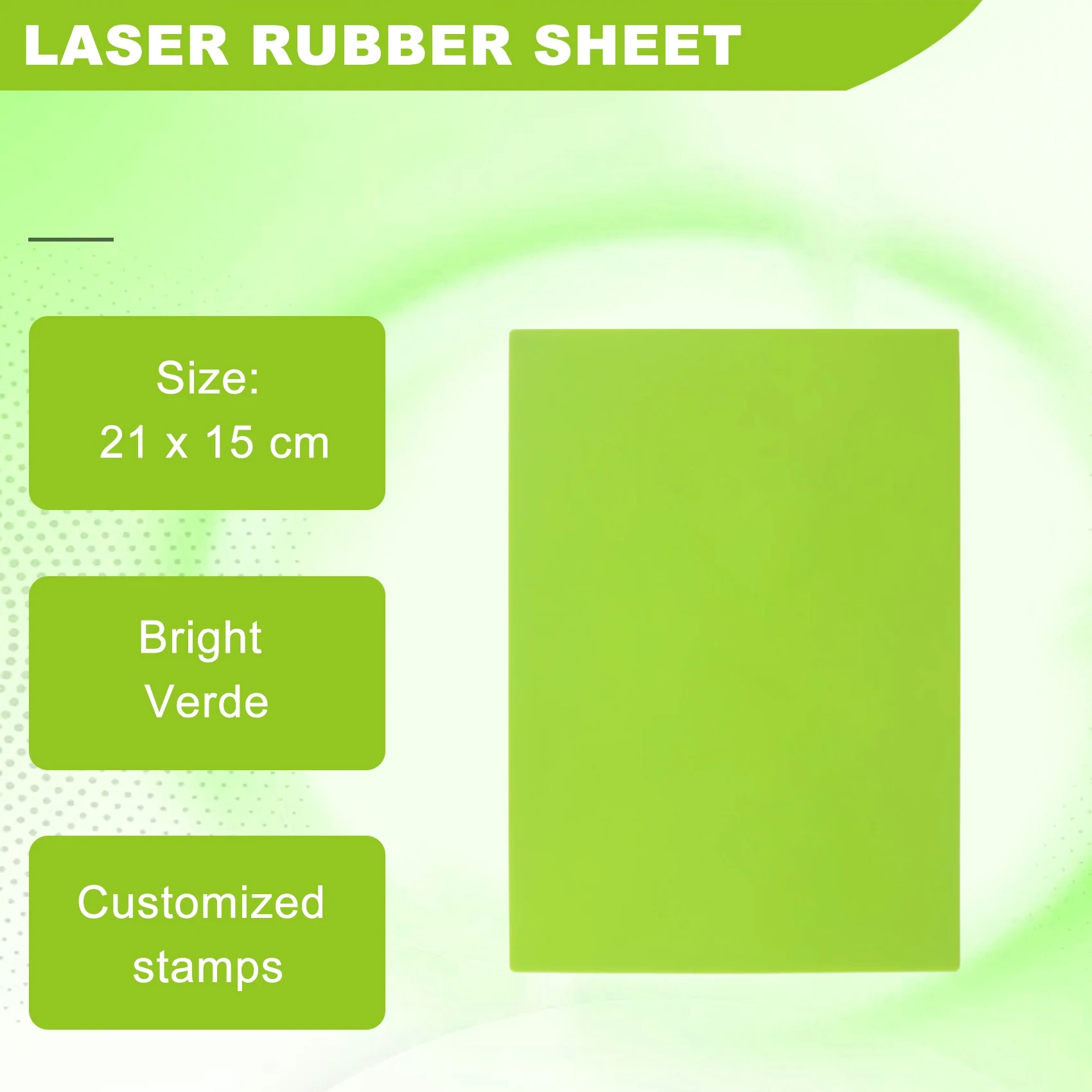 A23T Green Color A5 Sheet Laser Rubber for Stamps Engraving No Smell Laser Rubber Sheet 21x15cm
