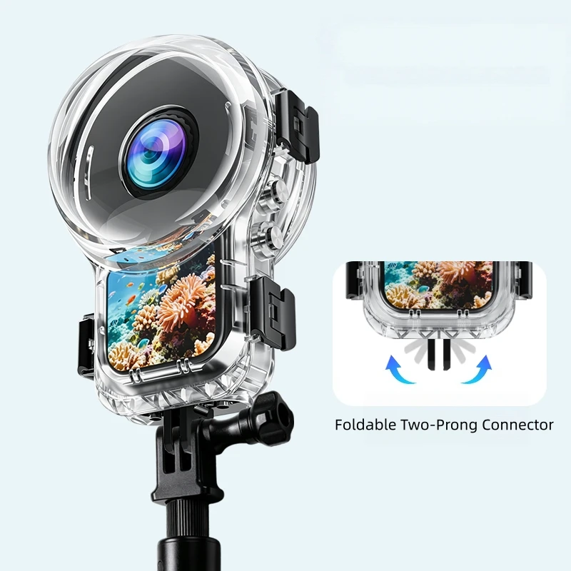 Fully invisible diving shell with two claw interface suitable for Insta360 X6 camera