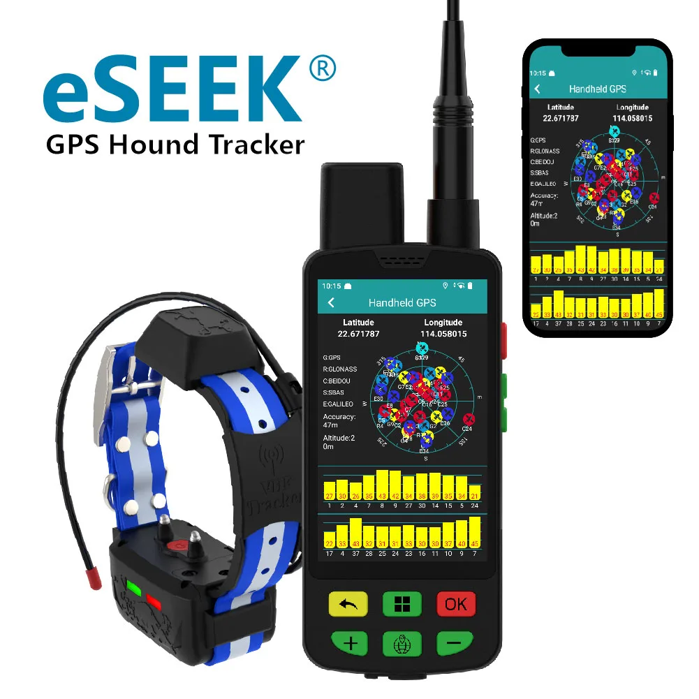 ESEEEK Dog Collar Tracker GPS Waterproof IP68 Android Compatible ABS Plastic Real-Time Tracking Cloud Dashboard-Manufacturer