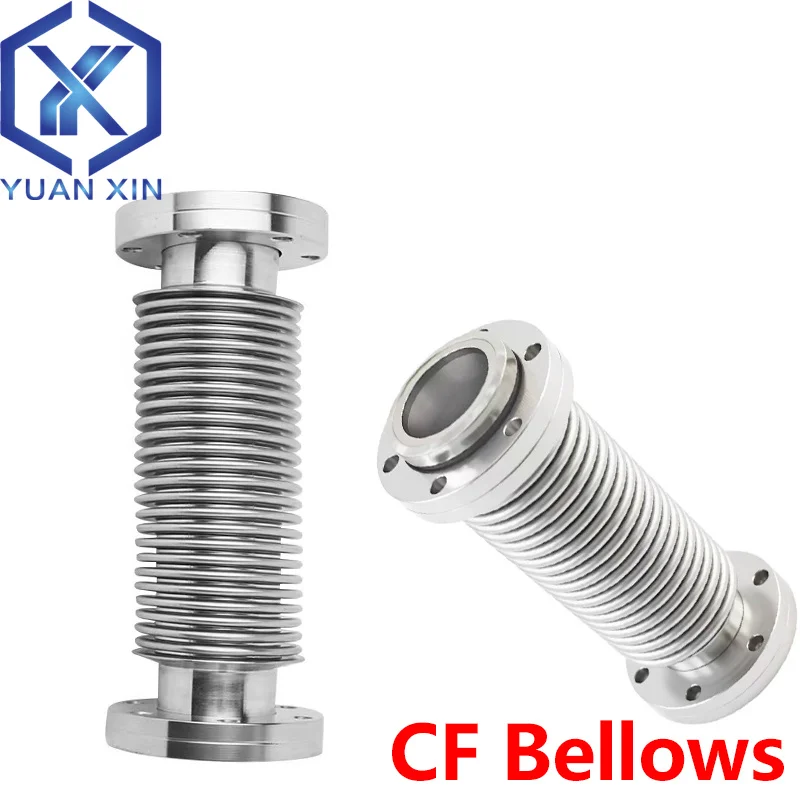 CF High Vacuum Flexible Bellows CF16 CF25 CF35 CF50 Sliding Flange Bellows 100/200/300/500/800/1000/1200/1500/1800/2000mm