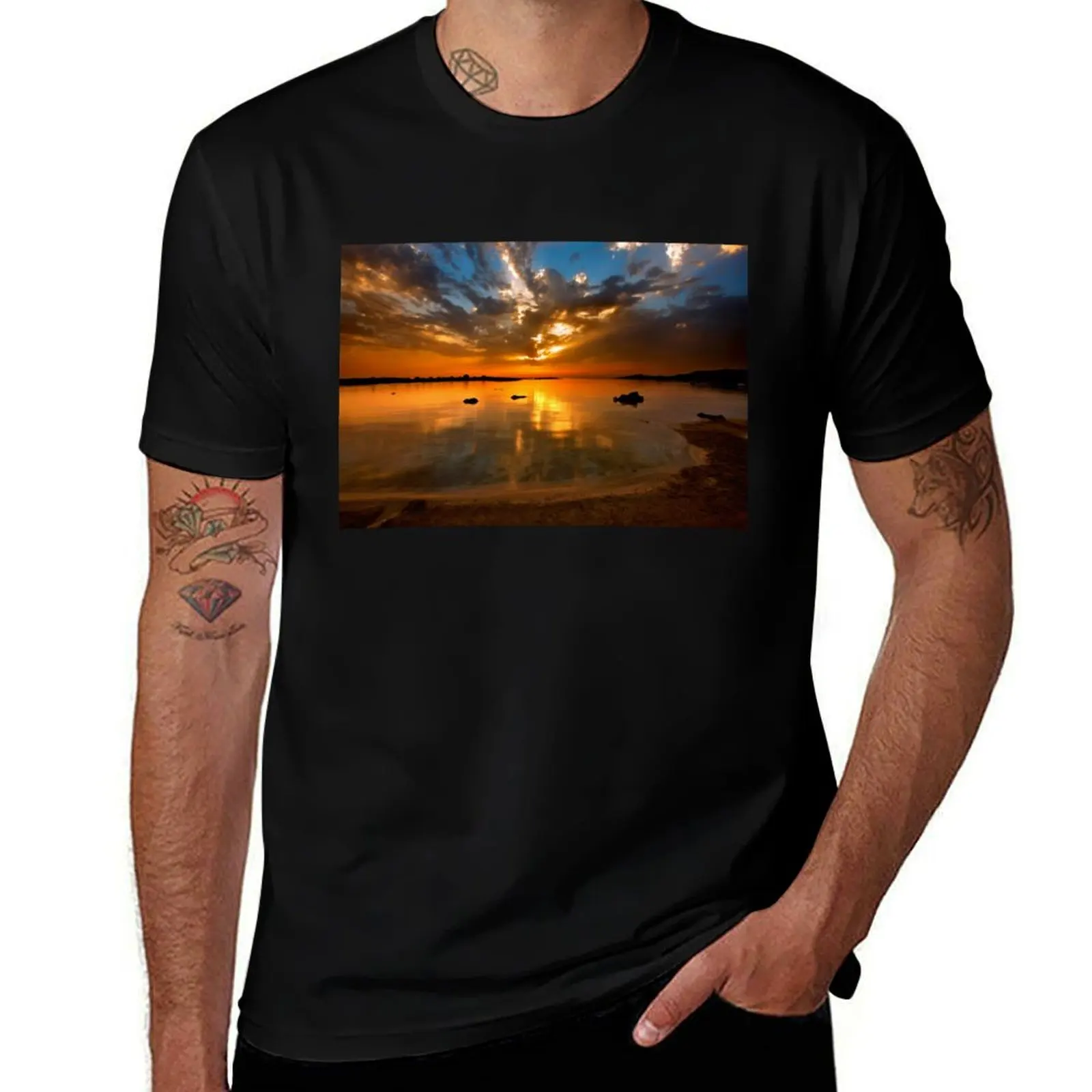 

Elafonissos sunset - Crete island T-Shirt t shirts for man graphic funny cotton t shirts man 100% T-Shirt