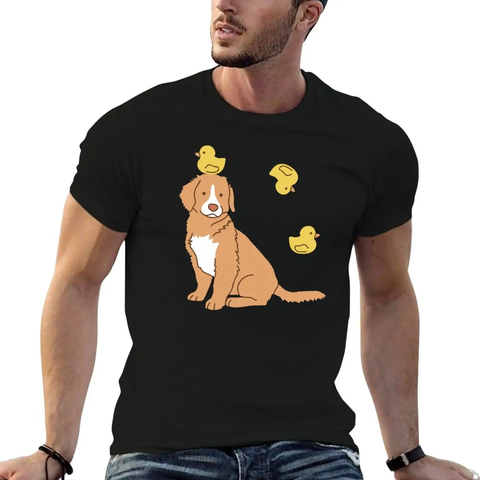 Duck Tolling Retriever and Rubber Ducks T-Shirt customs street wear funny t shirts men