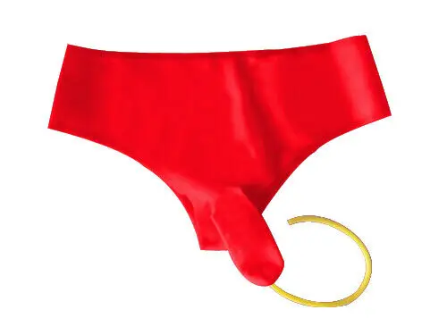 

100% latex rubber Triangle red shorts casual men's boxer 0.45MM Halloween Masquerade ball